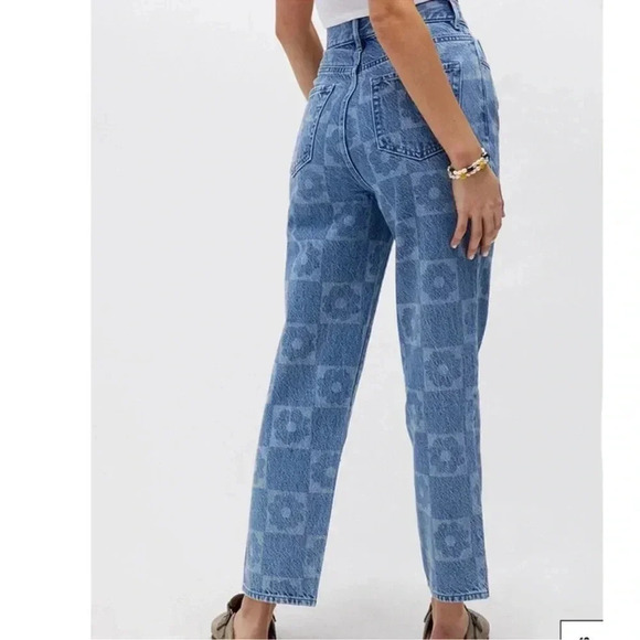 Pacsun Eco Flower Printed High Rise Straight Semi Wide Leg Jeans - Picture 2 of 8